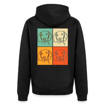 Cadeau de Weimaraner Popart - Veste à capuche bio Premium Unisexe - noir - Dos - Nico (187cm)