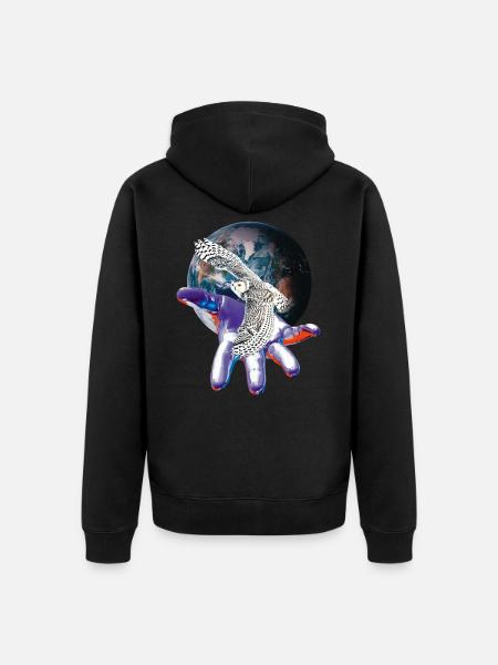 Eule - Unisex Premium Bio Zip Hoodie - Schwarz
