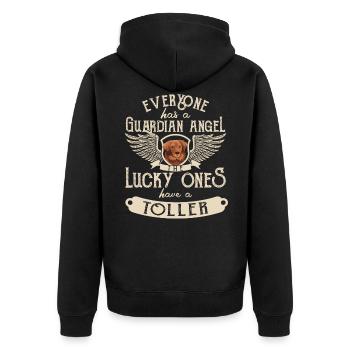 Nova Scotia Duck Tolling Retriever dog - Unisex Premium Organic Zip Hoodie - black - Back - Nico (187cm)