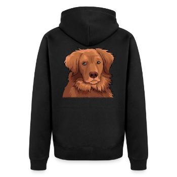 Nova Scotia Duck Tolling Retriever dog - Unisex Premium Organic Zip Hoodie - black - Back - Nico (187cm)