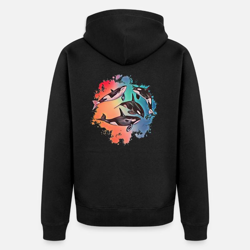 Orca - Unisex Premium Bio Zip Hoodie - Schwarz