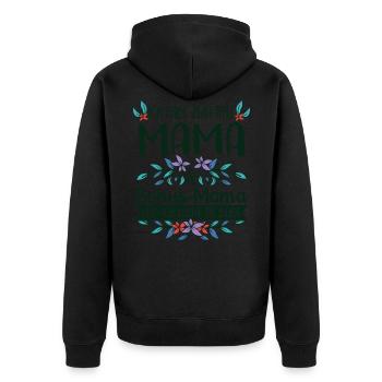 Stiefmutter Bonus-Mama Stiefmama Geschenkidee - Unisex Premium Bio Zip Hoodie - Schwarz - Hinten - Nico (187cm)