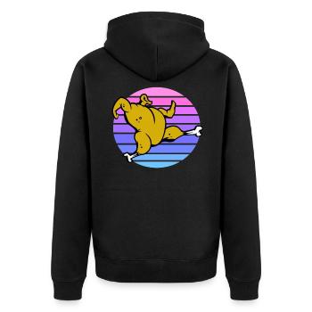 Poulet rôti au coucher du soleil - Veste à capuche bio Premium Unisexe - noir - Dos - Nico (187cm)