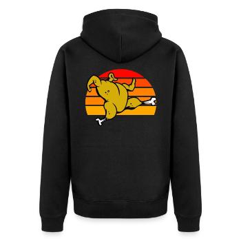 Poulet rôti au coucher du soleil - Veste à capuche bio Premium Unisexe - noir - Dos - Nico (187cm)