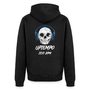 Conception du festival Uptempo pour les ravers - Veste à capuche bio Premium Unisexe - noir - Dos - Nico (187cm)