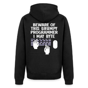 Programmers Coding Programming Programmers - Unisex Premium Organic Zip Hoodie - black - Back - Nico (187cm)