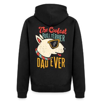 The coolest bull terrier dad ever - Unisex Premium Organic Zip Hoodie - black - Back - Nico (187cm)