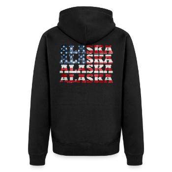 Alaska - Unisex Premium Organic Zip Hoodie - black - Back - Nico (187cm)