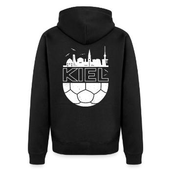 Kiel Handball - Unisex Premium Bio Zip Hoodie - Schwarz - Hinten - Nico (187cm)