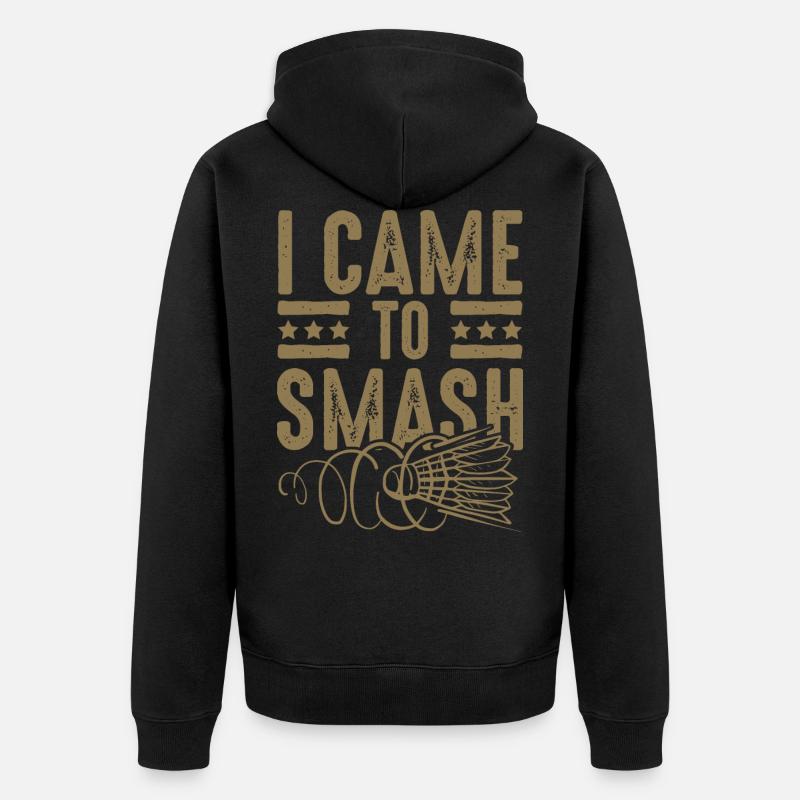 Smash de badminton - Veste à capuche bio Premium Unisexe - noir