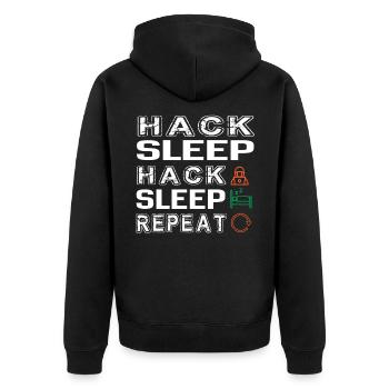 Hacker Hacking Programming Computer - Unisex Premium Organic Zip Hoodie - black - Back - Nico (187cm)