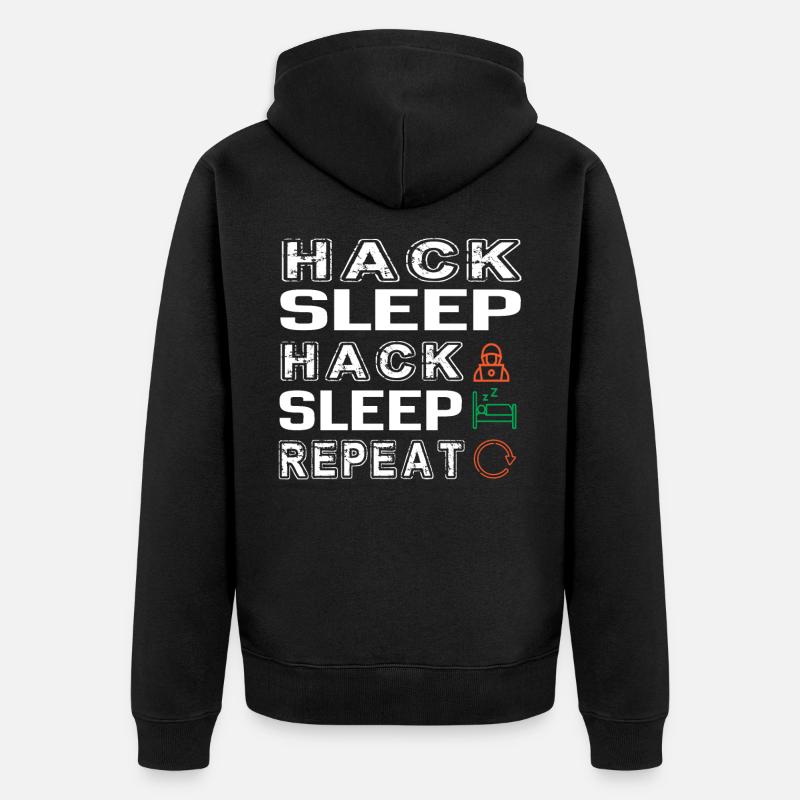 Hacker Hacking Programming Computer - Unisex Premium Organic Zip Hoodie - black