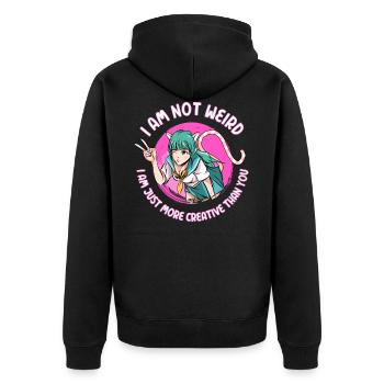 Anime Mädchen Geschenk - Unisex Premium Bio Zip Hoodie - Schwarz - Hinten - Nico (187cm)