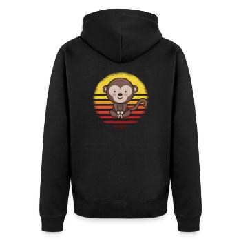 Singe singe mignon - Veste à capuche bio Premium Unisexe - noir - Dos - Nico (187cm)