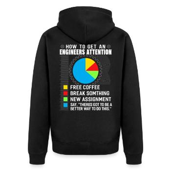 Engineer mechanical engineering electrical engineering gift - Unisex Premium Organic Zip Hoodie - black - Back - Nico (187cm)