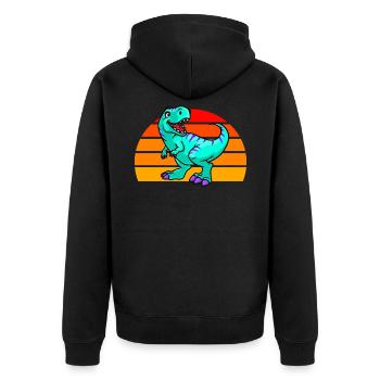 Coucher de soleil sur les dinosaures - Veste à capuche bio Premium Unisexe - noir - Dos - Nico (187cm)
