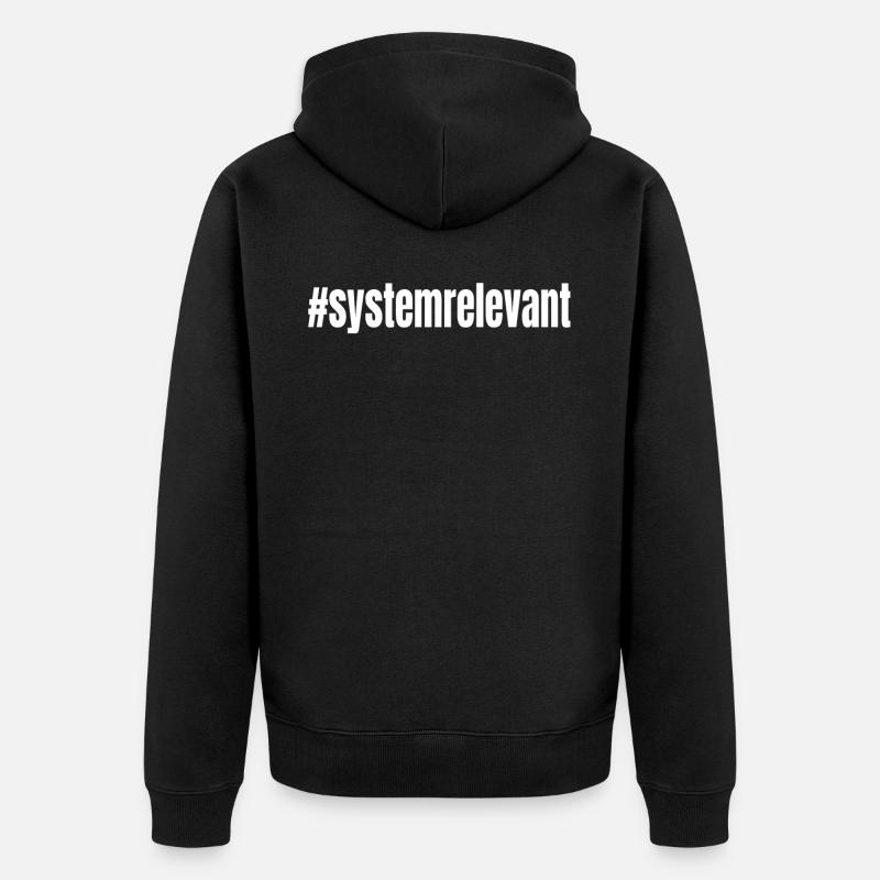 #systemrelevant system relevant - Unisex Premium Bio Zip Hoodie - Schwarz