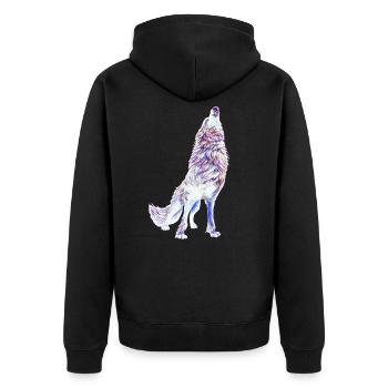 Wolf - Veste à capuche bio Premium Unisexe - noir - Dos - Nico (187cm)