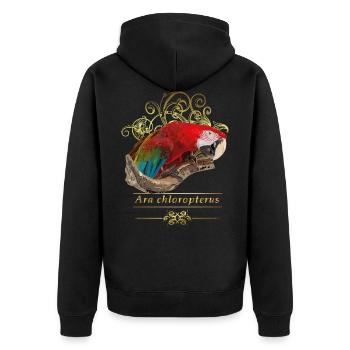 red macaw - Unisex Premium Organic Zip Hoodie - black - Back - Nico (187cm)