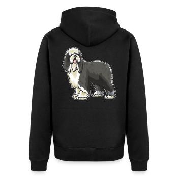 Bearded Collie cadeau chien - Veste à capuche bio Premium Unisexe - noir - Dos - Nico (187cm)