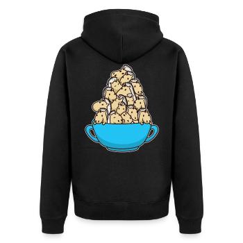 Fjord Horse Cute Fjord Horses Horse Lovers - Unisex Premium Organic Zip Hoodie - black - Back - Nico (187cm)