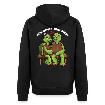 Geschenke für Großeltern Goldene Hochzeit - Unisex Premium Bio Zip Hoodie - Schwarz - Hinten - Nico (187cm)