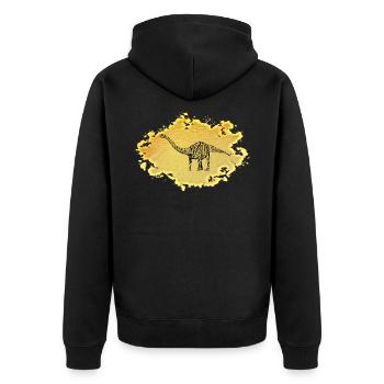 Dinosaurs - Unisex Premium Organic Zip Hoodie - black - Back - Nico (187cm)