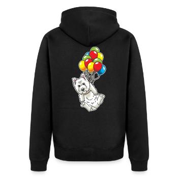 West Highland White Terrier avec ballons Westie - Veste à capuche bio Premium Unisexe - noir - Dos - Nico (187cm)
