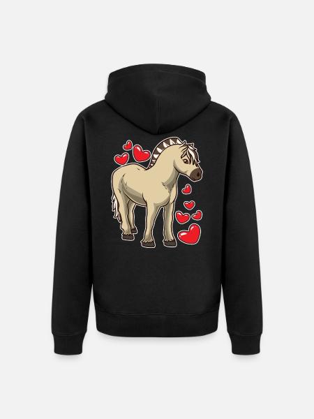 Fjordpferd Geschenk - Unisex Premium Bio Zip Hoodie - Schwarz