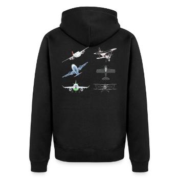 Modell Fliegen Mit Leidenschaft Und Spaß Für Fans - Unisex Premium Bio Zip Hoodie - Schwarz - Hinten - Nico (187cm)