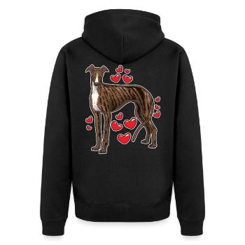 Galgo Espanol lévriers cadeau - Veste à capuche bio Premium Unisexe - noir - Dos - Nico (187cm)