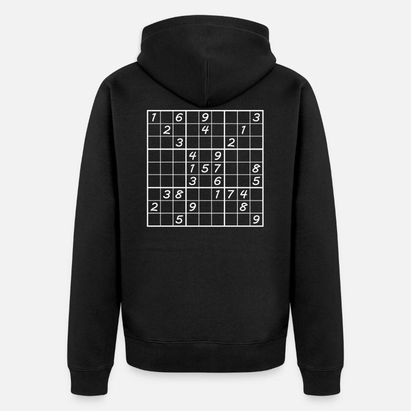 Sudoku Énigme des chiffres - Veste à capuche bio Premium Unisexe - noir