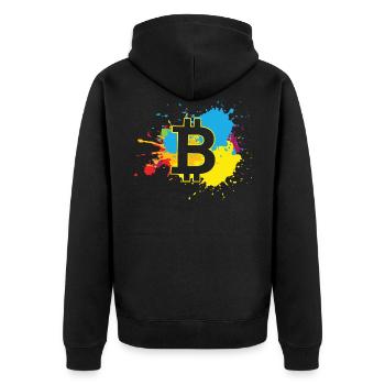 Bitcoin EauBTC Crypto Moon - Veste à capuche bio Premium Unisexe - noir - Dos - Nico (187cm)