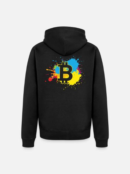 Bitcoin EauBTC Crypto Moon - Veste à capuche bio Premium Unisexe - noir