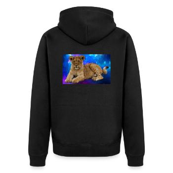 Lion Polygone - Veste à capuche bio Premium Unisexe - noir - Dos - Nico (187cm)