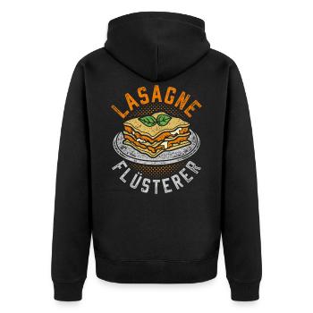 Retro Lasagnes Chuchotement - Veste à capuche bio Premium Unisexe - noir - Dos - Nico (187cm)