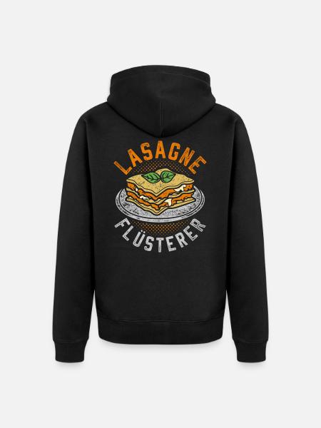 Retro Lasagne Whisperer Run-up - Unisex Premium Organic Zip Hoodie - black