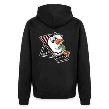 Seagull on the beach - Unisex Premium Organic Zip Hoodie - black - Back - Nico (187cm)
