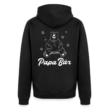 Papa Bear Gift Idea - Unisex Premium Organic Zip Hoodie - black - Back - Nico (187cm)