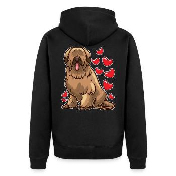 Briard amoureux de chien cadeau - Veste à capuche bio Premium Unisexe - noir - Dos - Nico (187cm)