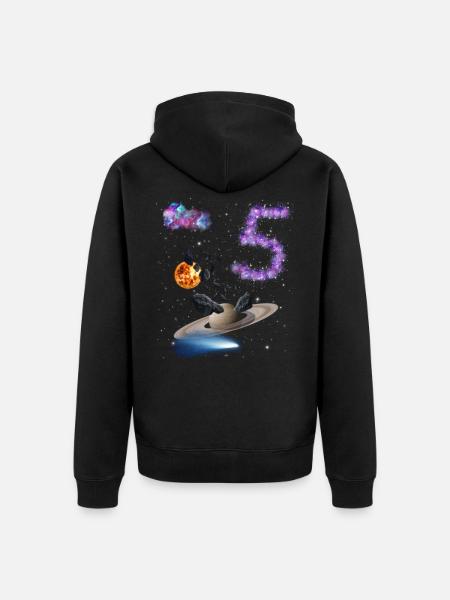 5th Birthday - Unisex Premium Organic Zip Hoodie - black