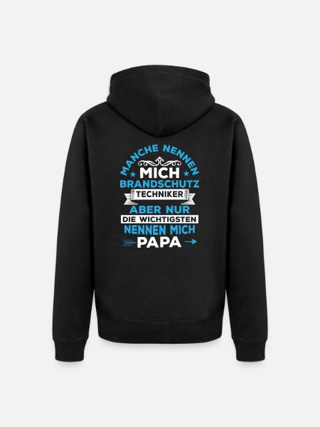 Brandschutztechniker Vater Brandschutz - Unisex Premium Bio Zip Hoodie - Schwarz