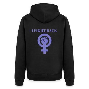International Women's Day Gift - Unisex Premium Organic Zip Hoodie - black - Back - Nico (187cm)