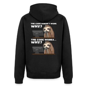 Computer scientist programmer computer funny - Unisex Premium Organic Zip Hoodie - black - Back - Nico (187cm)