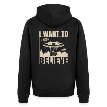 I Want To Believe Alien UFO - Veste à capuche bio Premium Unisexe - noir - Dos - Nico (187cm)