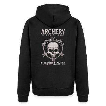 Archer archery with bow and arrow - Unisex Premium Organic Zip Hoodie - black - Back - Nico (187cm)