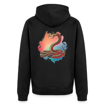 snake - Unisex Premium Organic Zip Hoodie - black - Back - Nico (187cm)