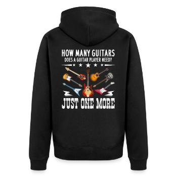 Lustiger Gitarren Spruch Gitarrenspieler Musiker G - Unisex Premium Bio Zip Hoodie - Schwarz - Hinten - Nico (187cm)