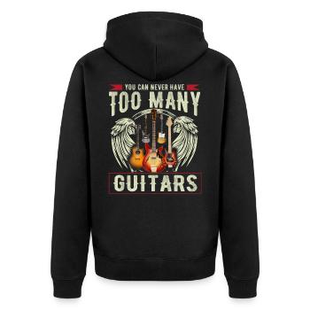Lustiger Gitarren Spruch Gitarrenspieler Musiker G - Unisex Premium Bio Zip Hoodie - Schwarz - Hinten - Nico (187cm)