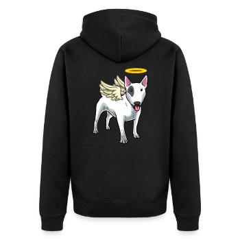 Bullterrier miniature Avec ailes angéliques - Veste à capuche bio Premium Unisexe - noir - Dos - Nico (187cm)